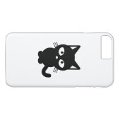 Coques Case-Mate iPhone Bande dessinée de chat noir (Dos (Horizontal))