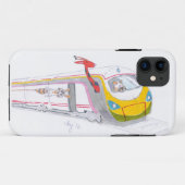 Coques Case-Mate iPhone bande dessinée de train à grande vitesse et girafe (Dos (Horizontal))