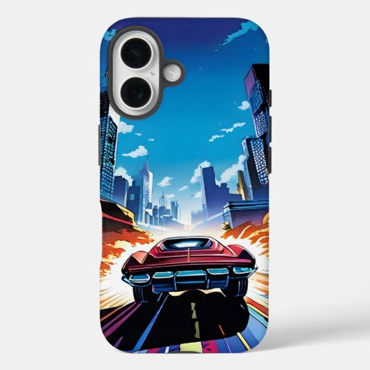 Coques Case-Mate iPhone Bande dessinée de voiture allant vite (Verso)