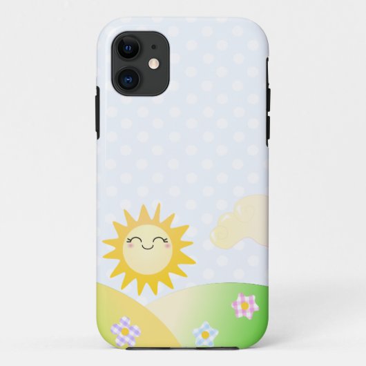 Coques Case-Mate iPhone Bande dessinée mignonne de kawaii du soleil (Dos)