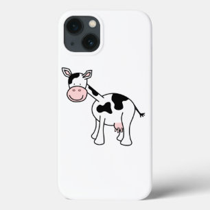 Etui iPhone 13 Bande dessinée noire et blanche de vache