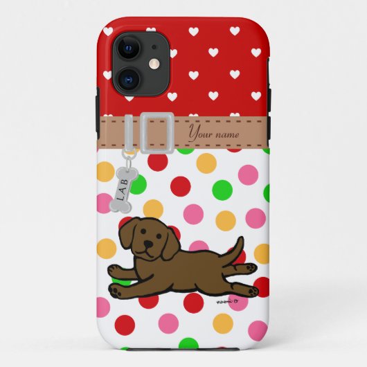 Coques Case-Mate iPhone Bande dessinée personnalisée de chiot de Labrador (Dos)