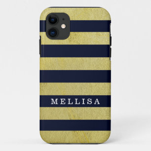 Etui iPhone Case-Mate Bande d'or personnalisée de la Marine moderne