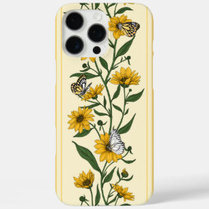 Coques iPhone 16 Pro Max Bande florale Sunroot sur blanc cassé
