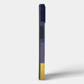 Coques Case-Mate iPhone Bande horizontale moderne Marine Bleu & Or (Verso / Droite)