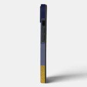 Coques Case-Mate iPhone Bande horizontale moderne Marine Bleu & Or (Verso / Gauche)