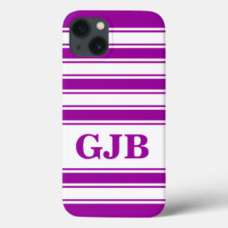 Etui iPhone Case-Mate Bande horizontale violette avec monogramme