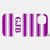 Coques Case-Mate iPhone Bande horizontale violette avec monogramme (Verso (horizontal))