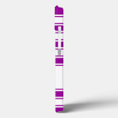 Coques Case-Mate iPhone Bande horizontale violette avec monogramme (Verso / Gauche)