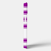 Coques Case-Mate iPhone Bande horizontale violette avec monogramme (Verso / Droite)