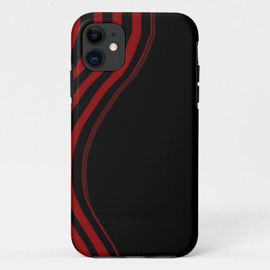 Coques Case-Mate iPhone bande incurvée noire et rouge couverture iphone (Dos)