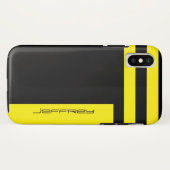 Coques Case-Mate iPhone Bande jaune et noire Minimaliste Nom simple Tough (Dos (Horizontal))