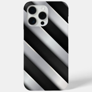 Coque iPhone 15 Pro Max Bande Noire Et Argent