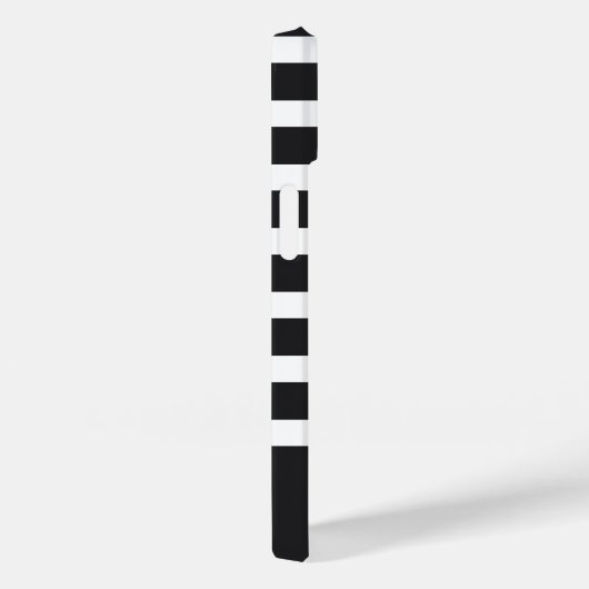 Coques Case-Mate iPhone Bande noire et blanche moderne avec Monogramme (Verso / Droite)