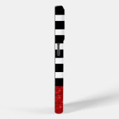 Coques Case-Mate iPhone Bande noire et Parties scintillant rouge (Verso / Droite)