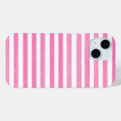 Coques Case-Mate iPhone Bande rose et blanche (Verso (horizontal))