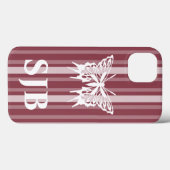 Coques Case-Mate iPhone Bande victorienne Rose foncée avec papillon (Verso (horizontal))