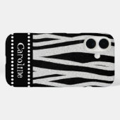 Coques Case-Mate iPhone Bande Zebra Imprimer "Ajouter votre nom" (Verso (horizontal))