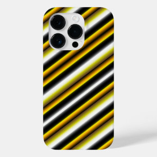 Coque Pour iPhone 14 Pro Bandes arc-en-ciel blanc jaune
