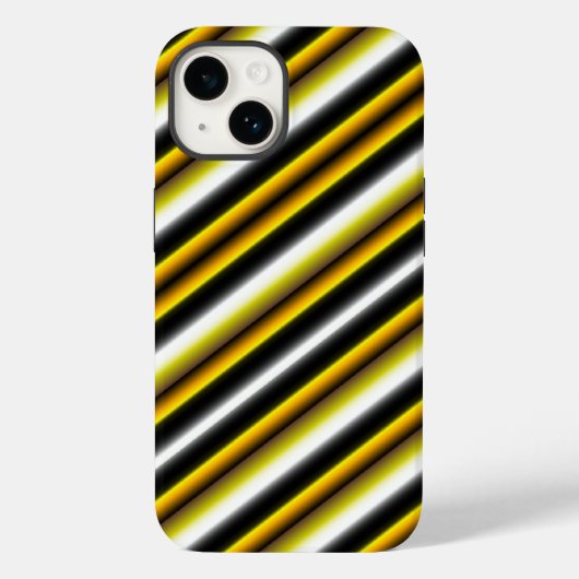 Coques Case-Mate iPhone Bandes arc-en-ciel blanc jaune (Verso)