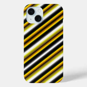 Coque Pour iPhone 15 Bandes arc-en-ciel blanc jaune
