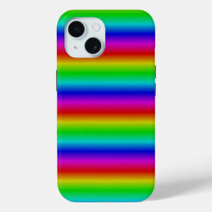 Coque Pour iPhone 15 Bandes arc-en-ciel - Motif