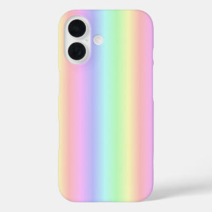 Coques iPhone 16 Bandes arc-en-ciel Pastel - motif