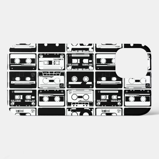 Coques Case-Mate iPhone Bandes audio rétro, motif à l'ancienne. (Verso (horizontal))