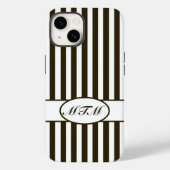 Coques Case-Mate iPhone Bandes automnales au chocolat avec monogramme (Verso)