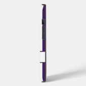 Coques Case-Mate iPhone Bandes automnales pourpres avec monogramme (Verso / Gauche)