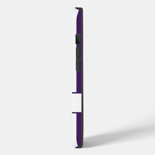 Coques Case-Mate iPhone Bandes automnales pourpres avec monogramme (Verso / Gauche)