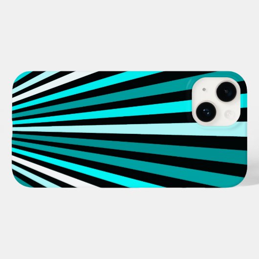 Coques Case-Mate iPhone Bandes blanches turquoise (Verso (horizontal))