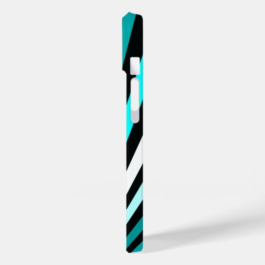 Coques Case-Mate iPhone Bandes blanches turquoise (Verso / Gauche)
