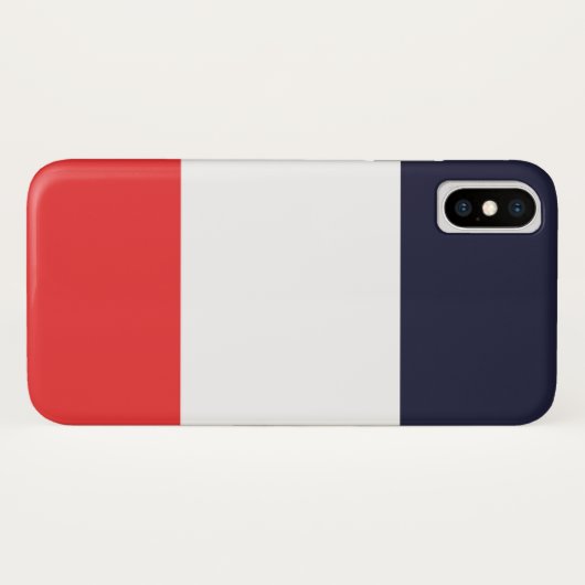 Coques Case-Mate iPhone Bandes Bleu Blanc & Rouge Rayées (Dos (Horizontal))
