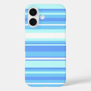 Coques iPhone 16 Bandes bleu ciel