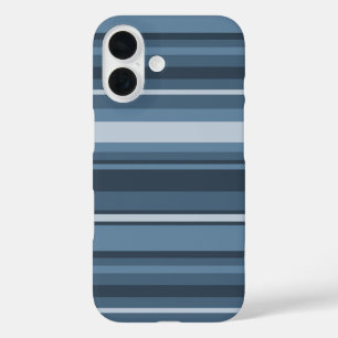 Coques iPhone 16 Bandes bleu gris Coque-coque iphone mat