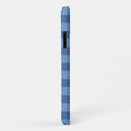 Coques Case-Mate iPhone bandes bleues et ancre monogrammée (Dos/Droite)