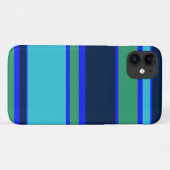 Coques Case-Mate iPhone Bandes bleues et vertes (Dos (Horizontal))