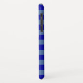 Coques Case-Mate iPhone bandes bleues monogrammées (Dos/Gauche)