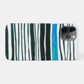 Coques Case-Mate iPhone Bandes bleues noires, blanches et méditerranéennes (Dos (Horizontal))