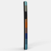 Coques Case-Mate iPhone Bandes bleues, orange, vertes et grises (Dos/Droite)