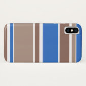 Coques Case-Mate iPhone Bandes Brown et bleues (Dos (Horizontal))