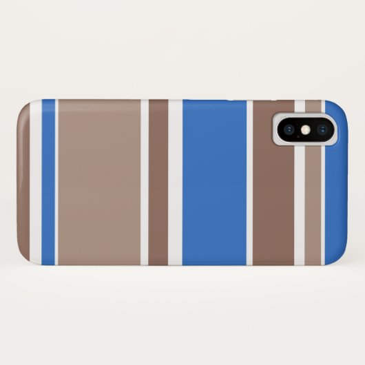Coques Case-Mate iPhone Bandes Brown et bleues (Dos (Horizontal))