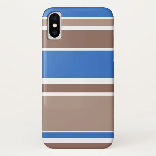 Coques Case-Mate iPhone Bandes Brown et bleues (Dos)