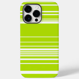 Coque Pour Pour iPhone 14 Pro Max Bandes complexes en vert citron et blanc