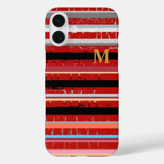 Coques Case-Mate iPhone Bandes cool avec initiale personnalisée (Verso)