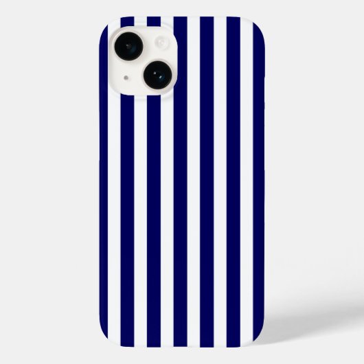Coques Case-Mate iPhone Bandes de bonbons bleu et blanc marine (Verso)