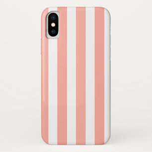 Case-Mate iPhone Case Bandes de bonbons corail et blanc