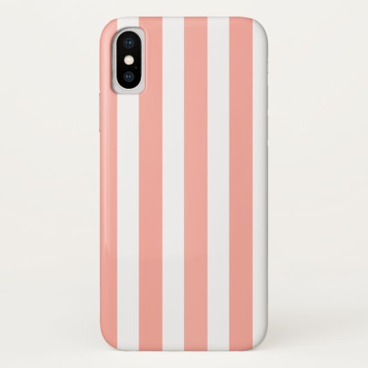 Coques Case-Mate iPhone Bandes de bonbons corail et blanc (Dos)