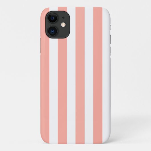 Coques Case-Mate iPhone Bandes de bonbons corail et blanc (Dos)